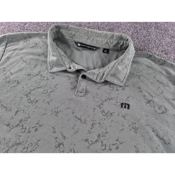 Travis Mathew Other - Travis Mathew Mens XXXL Green Abstract Marble Print Short Sleeve Polo Golf Shirt